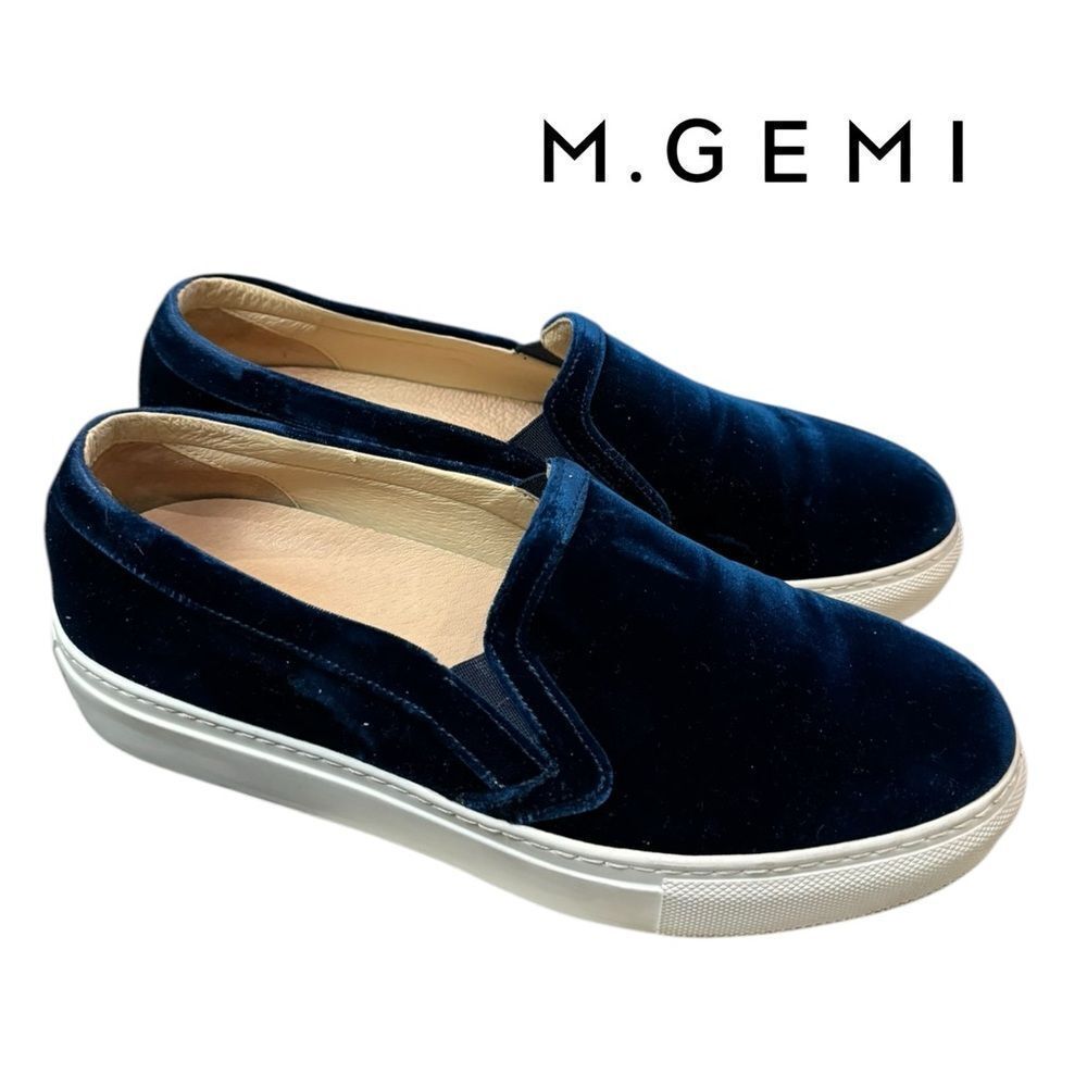 M. Gemi Women's The Cerchio Blue Velvet Italian Sneakers 38.5 8